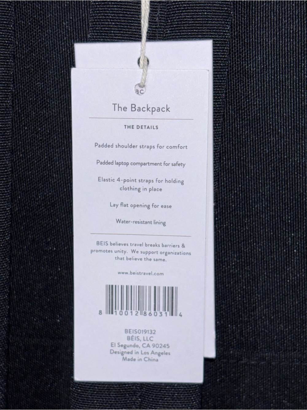 BEIS The Backpack in Black - Picture 8 of 8